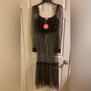 Black Sheer top Maxi Cover up